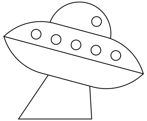 Flying Saucer Emoji Coloring Page